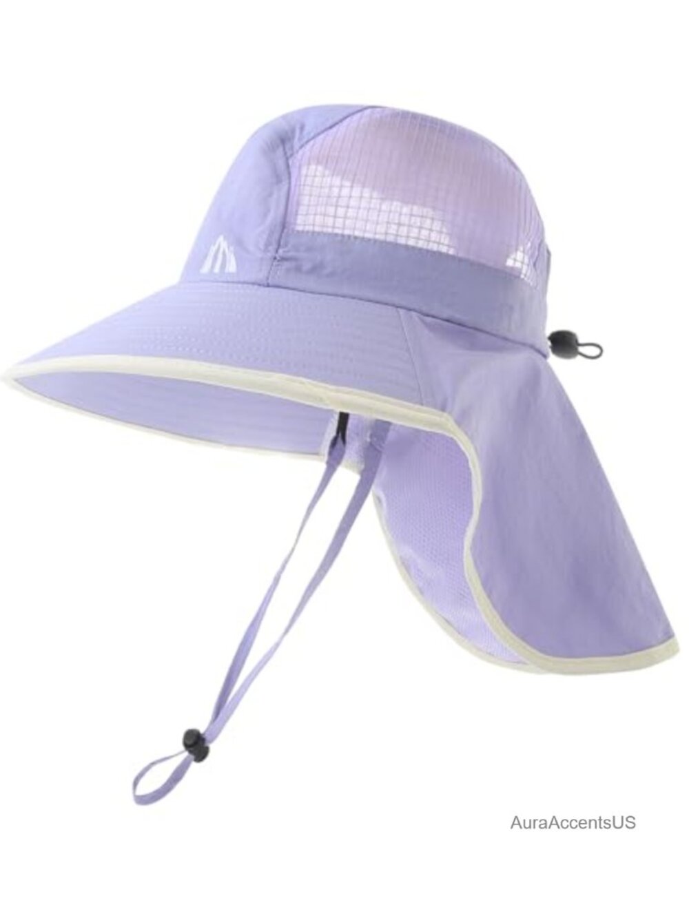 UPF 50+ Wide Brim Sun Hat with Neck Flap Ponytail Hole Foldable